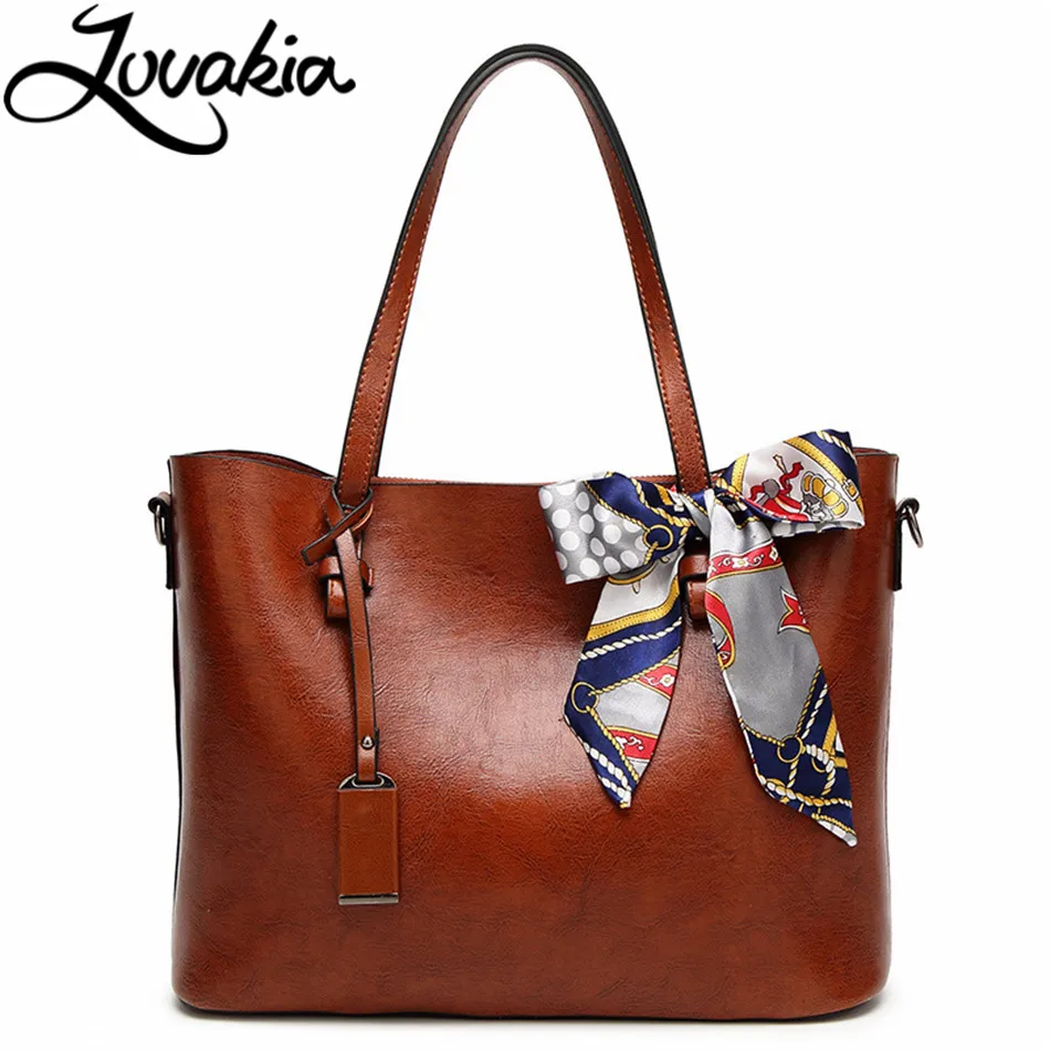 LOVAKIA leather handbags big women bag high quality casual female bags