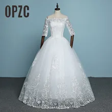 Настоящая фотография, Новое поступление, кружевное свадебное платье Engerla с коротким рукавом, платье невесты с вырезом лодочкой, бальное платье принцессы, простое платье