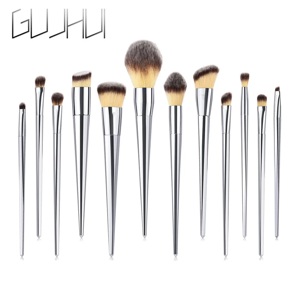

GUJHUI Make Up Brushes 12 Pcs Brushes Set Gold Eyeshadow Brush Cosmetic Foundation Powder Makeup Brush 2018 Nov27