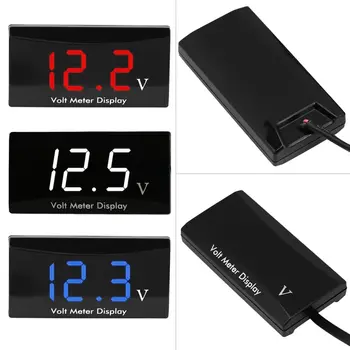 

12V Car Motorcycle Voltage Volt Gauge Panel Meter for Vehicle Automotive Digital LED Display Panel Meter Voltmeter 3 Colors