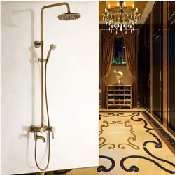 Новое прибытие 2016 Античная Медь набор для душа высокое качество бронза Насадки для душа/настенный Ванная комната ванной кран + ручной душ