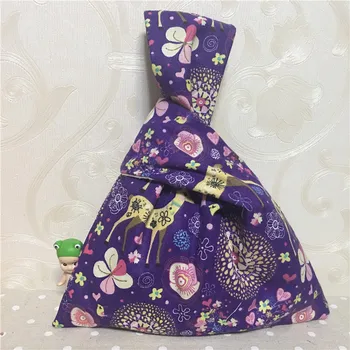 

YILE Cotton Linen Wrap Knot Wristlet Handbag Key Phone Bag Deer Flower Purple Base W08