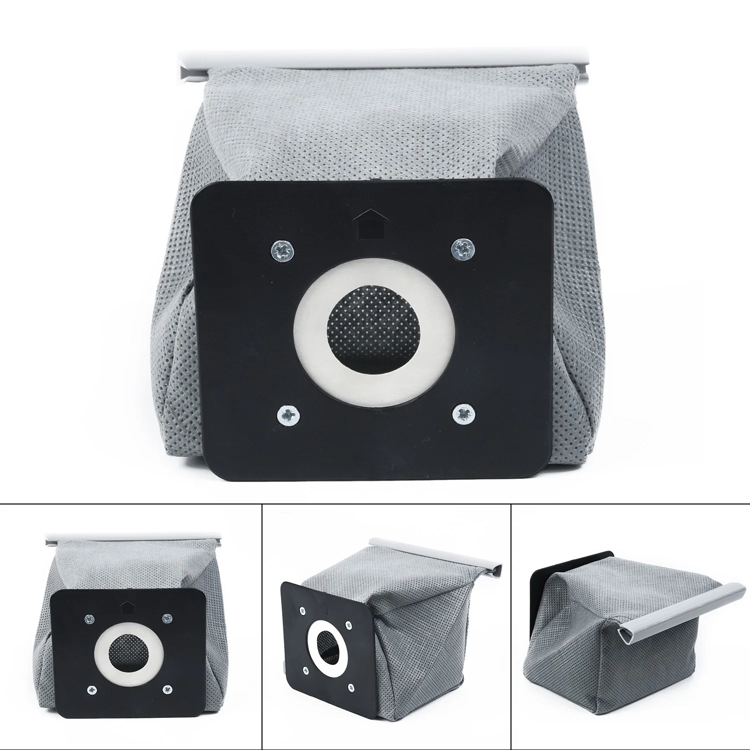 Universal Cloth Dust Bag Reusable Vacuum Cleaner Bags 11*10cm Grey 4.33*3.9 Inch
