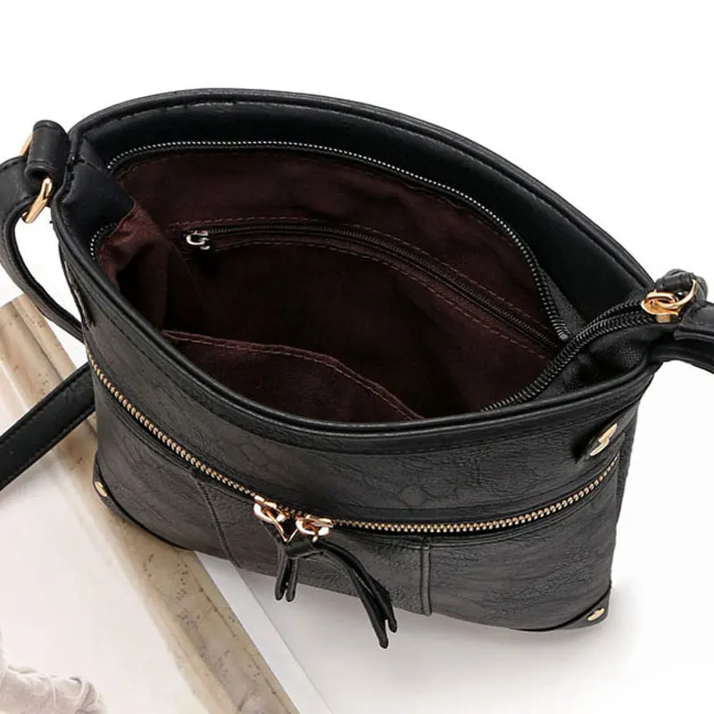 Women Messenger Bag Women Shoulder Bag Crossbody Bag European Vintage Women Bag Double Zipper