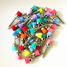 50Pcs Dental Lab di Nylon Chiusura Piccolo Appartamento Lucidatura Lucidatore Profilassi Pennelli Usa E Getta Pulizia Dei Denti Spazzola Testa