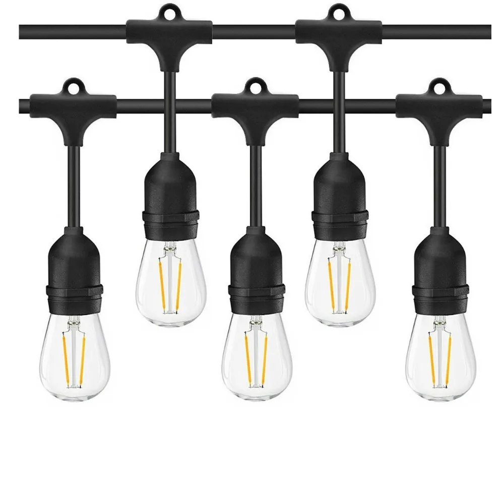 

Texsens Waterproof 15M 16 LED Bulb String Light Indoor Outdoor Commercial Grade Street Garden Patio Backyard Holiday String Lamp