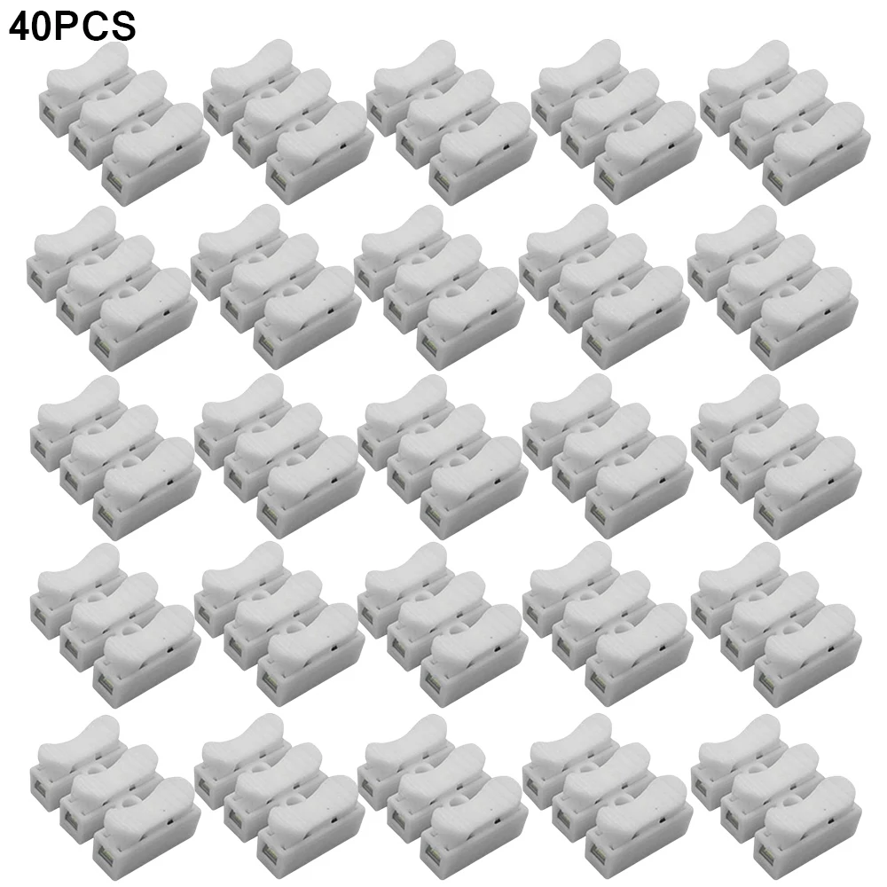 

40 Push Type Quick Connection Terminal Two Wire Connector Flame Retardant Plastic Alloy Steel Material End Terminal
