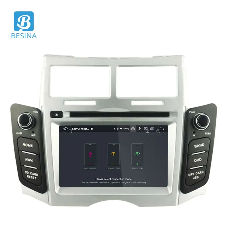 Top Besina Android 9.0 Car DVD Player For Toyota Yaris 2005 2006 2007 2008 2009 2010 2011 Multimedia GPS Navi Stereo 2 Din Car Radio 1