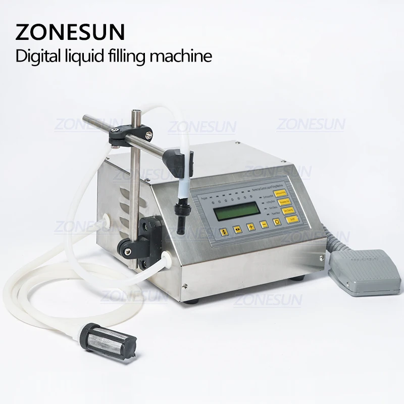  ZONESUN Digital Electrical Liquids Filling Machine Water Pumping Filler Automatic Beverage Packagin