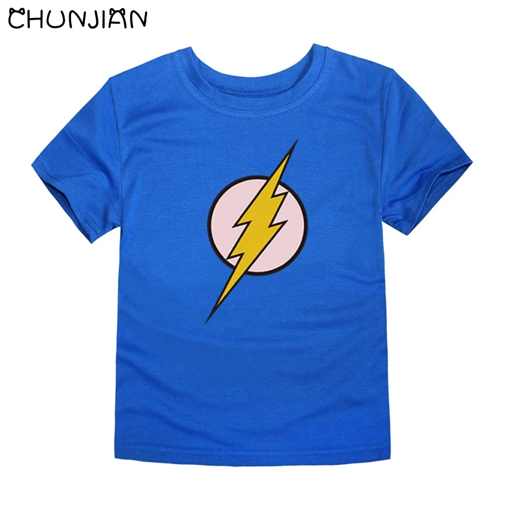 us 3 92 40 off kids t shirts children royal blue with flash man logo cartoon character marvel tops for boys children summer clothing in t shirts character shirts