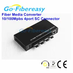 4FX/1TX Ethernet Волокна переключатель 10/100 Мбит/с оптический media converter Одномодовый Дуплекс Волокна