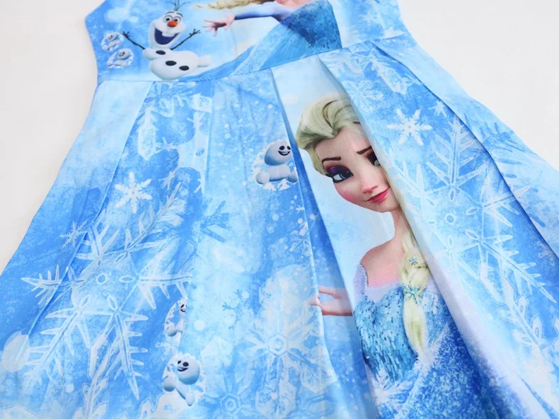 Летнее платье Анны и Эльзы для девочек Сетчатое платье-пачка принцессы с изображением ледяного мира рождественские костюмы платья для