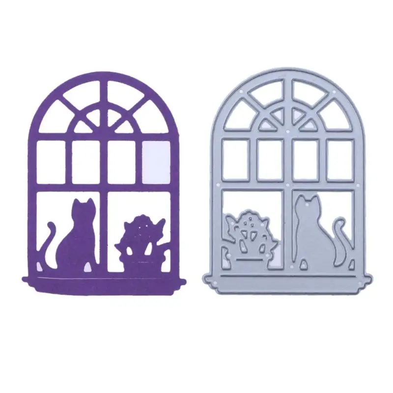 

Cat and Door Shape Cutting Die DIY Metal Stencil Scrapbook Album Decorative Embossing Folder Die Template