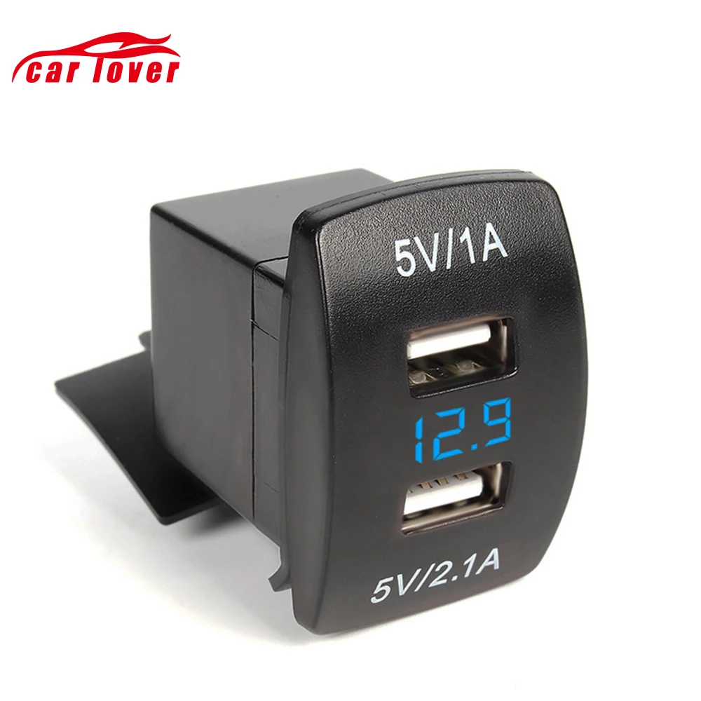 1A 2.1A 5 В в Dual USB зарядное устройство розетка синий светодио дный светодиодный