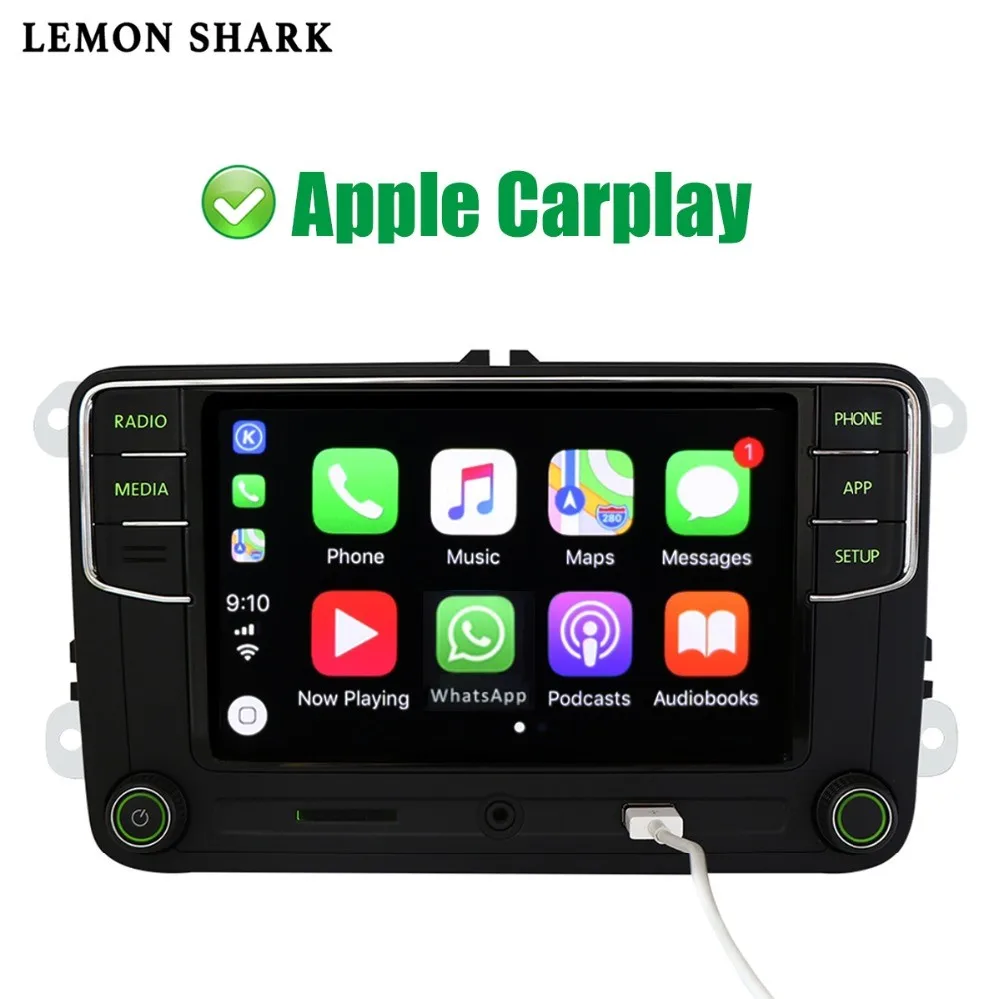 Автомобильный радиоприемник Green Android Carplay Noname RCD330G RCD330 Plus Зеленая кнопка 6RD 035 187B