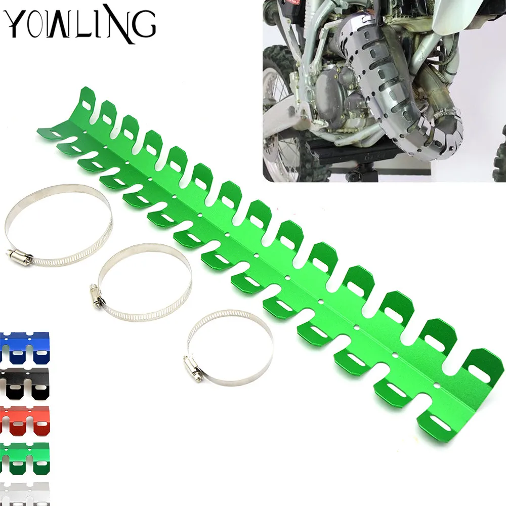 Motorcycle Exhaust Heat Shield Muffler Pipe Leg Protector Cover For Harley KTM Honda Yamaha Kawasaki KLX450R KDX125SR KDX250SR