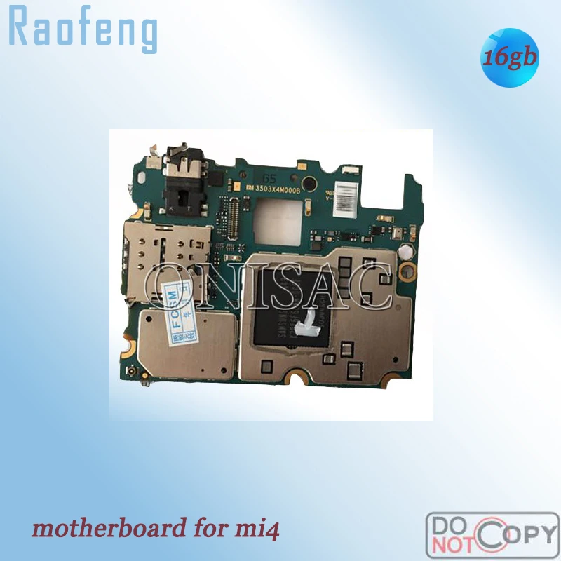 

Raofeng Well test before to ship motherboard For Xiaomi Mi4 M4 mainboard 16GB WCDMA 3G Disassembled with chip Logic Board