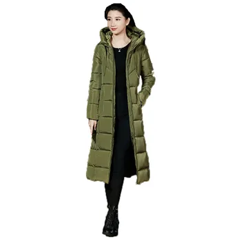 

Winter women's cotton clothing 2019 new fashion slim M-6XL plus size white gray black hooded jacket women warmth clothing LR348