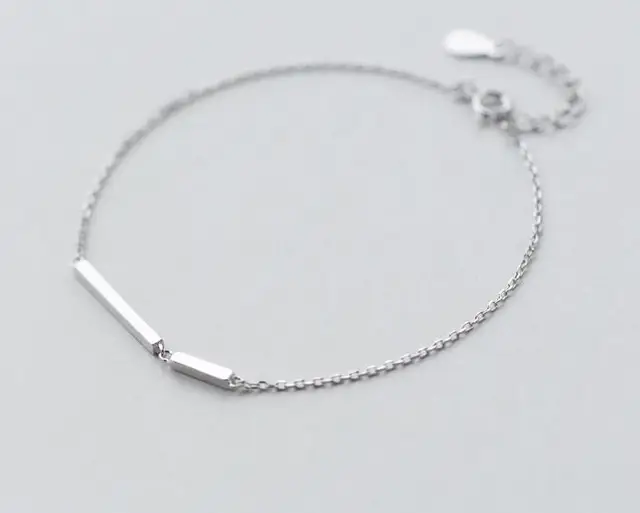 So Thin Real 925 Sterling Silver Jewelry Straight Longer Shorter So Thin Real 925 Sterling Silver Jewelry Straight Longer Shorter Bar Design