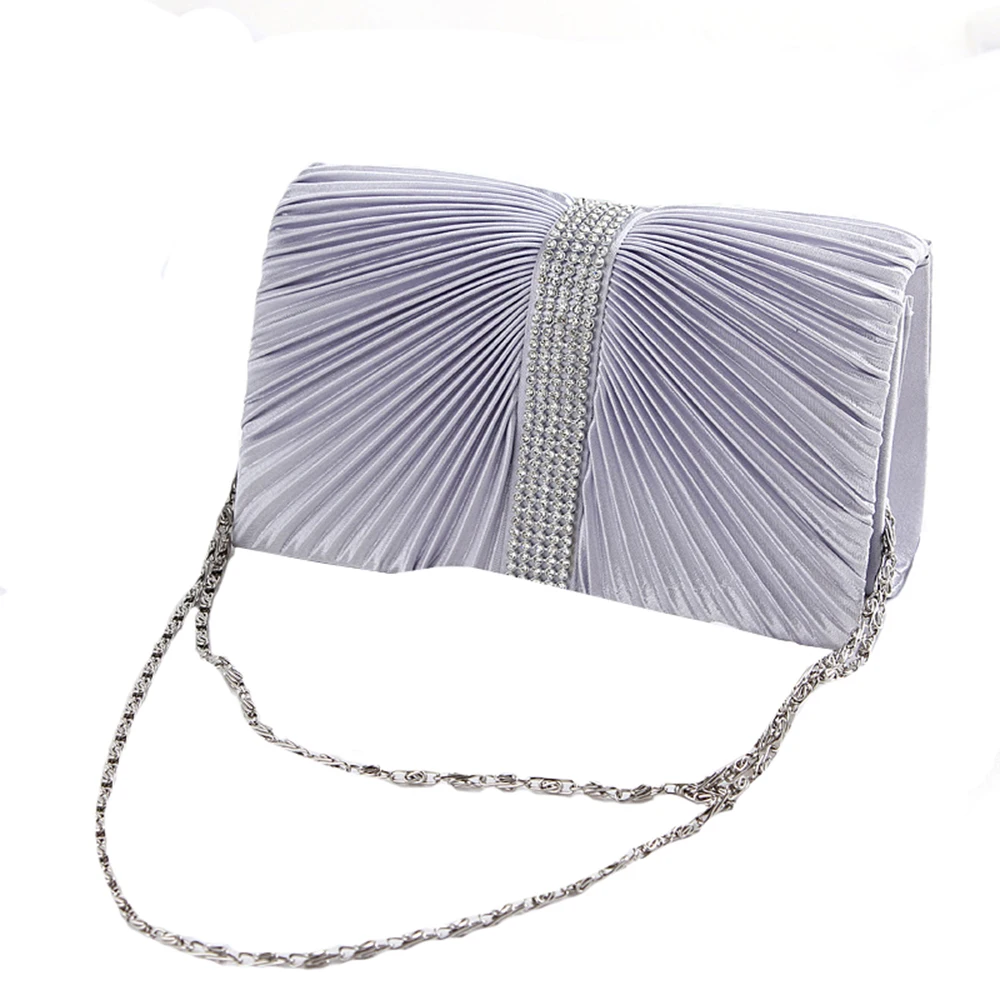 2017 Brand Design Popular Satin Crystal Diamante Wedding Ladies Party Prom Evening Clutch Bag Handbag Gift Free Shipping N793