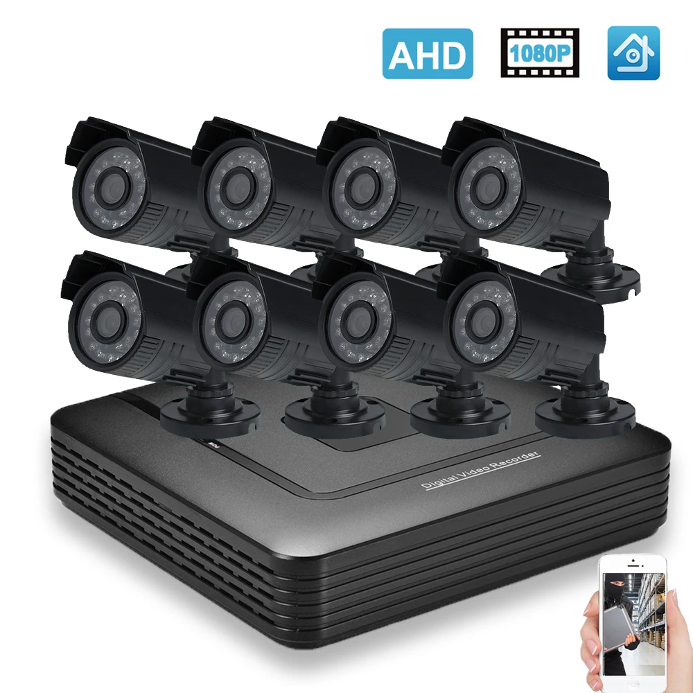 Система видеонаблюдения Hamrolte 8 каналов 1080P AHD камера 1080N DVR 2 мм широкий угол обзора