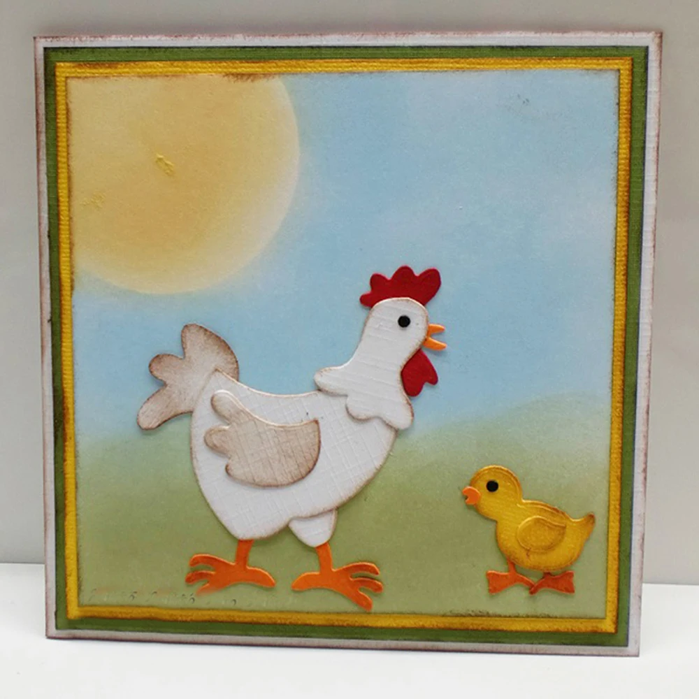 

1PC Metal Chicken Lovely Cutting Dies Stencils for Scrapbooking Photo Album Embossing Decorative Cards Making DIY Crafts