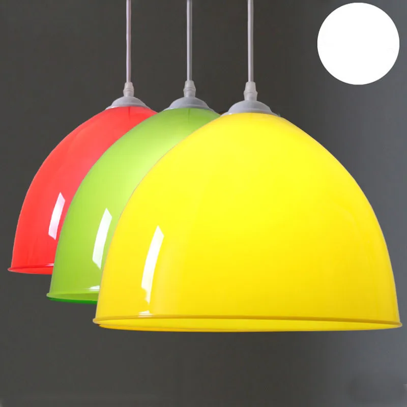 

Modern Round Hanging Lamps Colorful Lid Acrylic Pendant Lights Decorative Dining Room Fruit Shop Farmer's Market Romantic Lamp