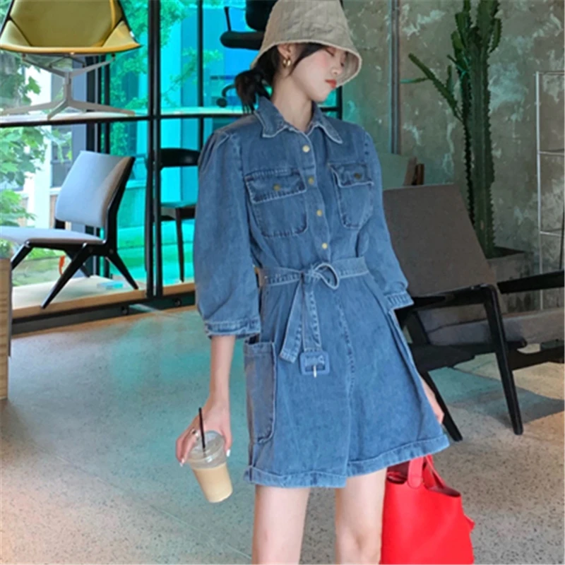 

Retro tooling style denim jumpsuit 2019 New Summer Thin section jumpsuit Shorts Fashion Loose short sleeve Women jumpsuit QQ179