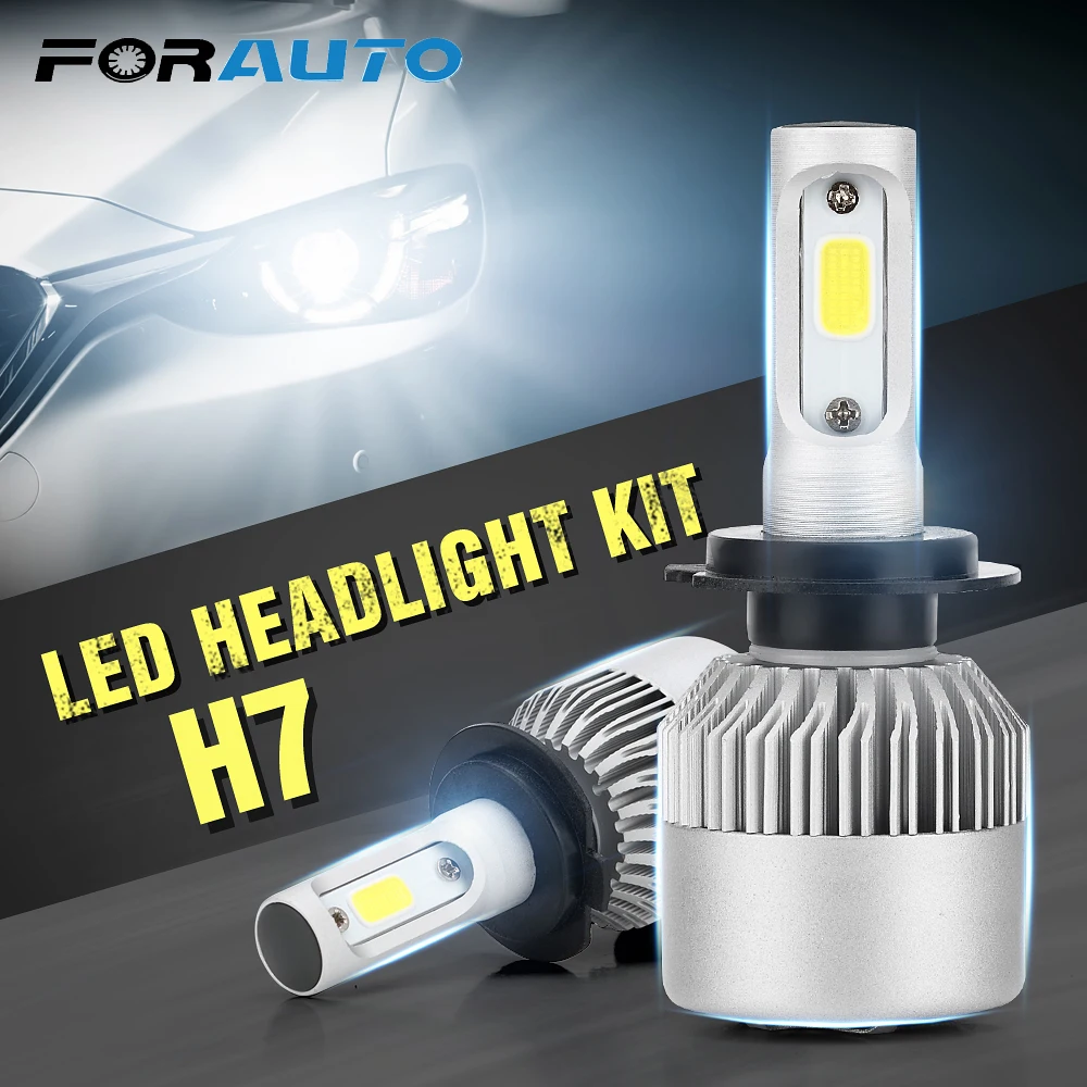 H7 Cool White Headlight Bulbs Car Modification IP65 6000 6500K DC9 32V