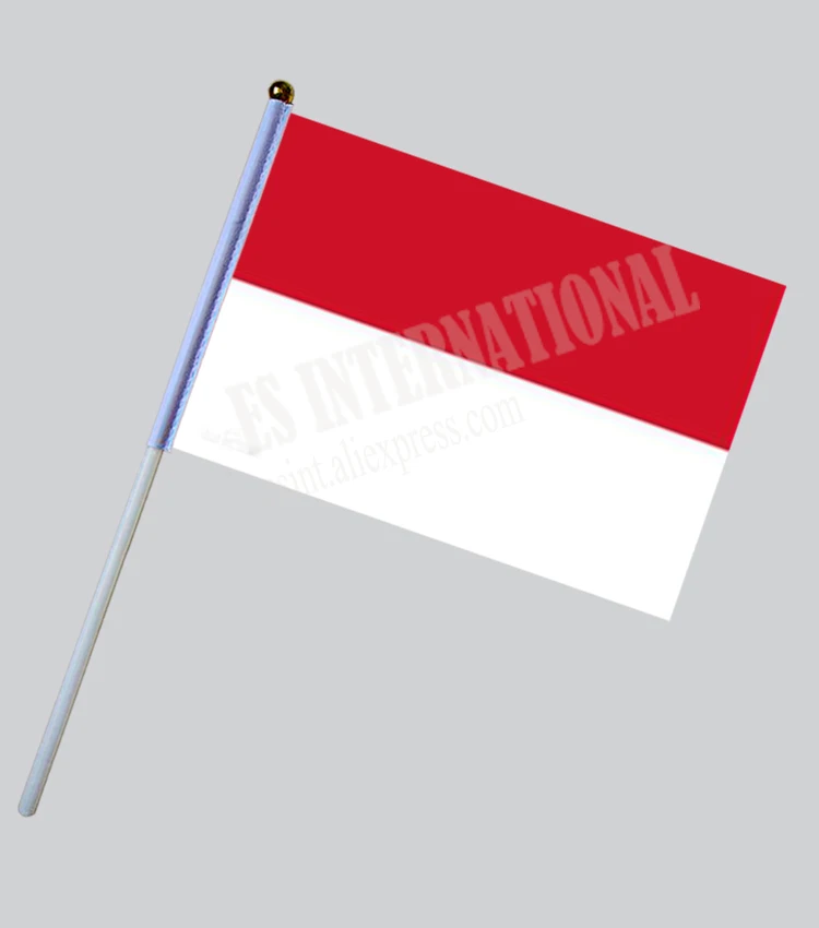 

Indonesia Hand Flag National Hand Flag 14*21cm Polyester Small Size Flying Banner Custom Hand flag
