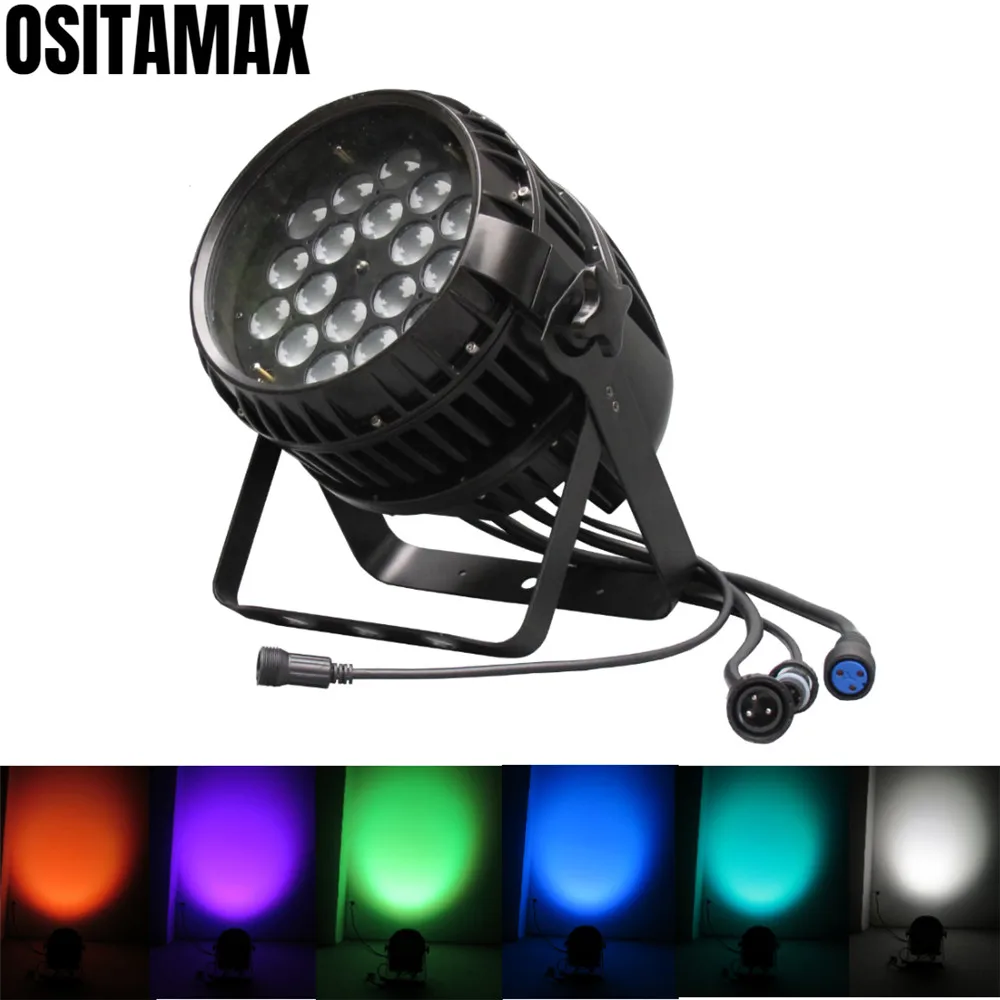 

free shipping IP65 LED Zoom Par Light 18x18w RGBWA UV 6IN1 Party Wedding Decoration Par Can Light
