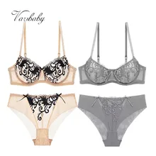 Varsbaby, сексуальное женское прозрачное кружевное нижнее белье с глубоким v-образным вырезом, ультратонкое, 2 комплекта бюстгальтеров/партия