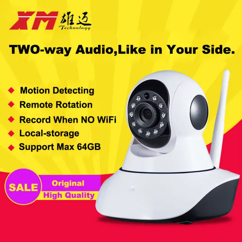 XM HD Wireless IP Camera IR-Cut Night Vision Audio Recording Network CCTV Onvif Pan/Tilt P2P Baby Monitor Wifi Home Security Cam 720p hd ip camera wireless wifi pan tilt two way audio p2p ir cut onvif cloud night vision micro sd card security cctv camera