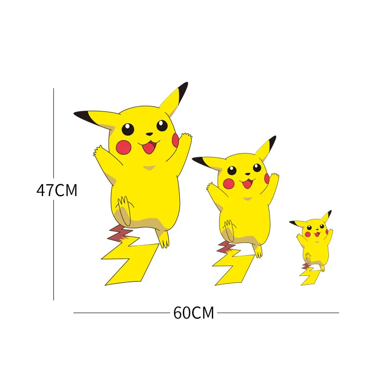 Мультфильм Пикачу наклейки для автомобиля Забавный милый покемон персонализированные царапины окклюзии виниловые наклейки водонепроницаемые выцветающие устойчивы - Название цвета: style 2.  a set