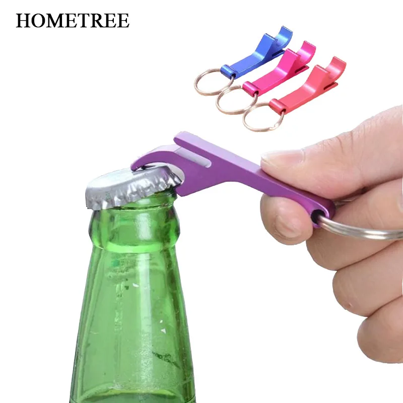

HOMETREE New Creative Multi-function Portable Beer Bottle Opener Keychain Personalized Pocket Aluminum Beer Bottle Openers H648