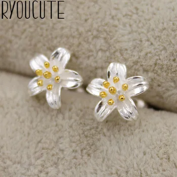 

Bijoux 2019 Bohemian Earrings Ladies Silver Color Flower Earrings for Women Wedding Statement Jewelry Pendientes