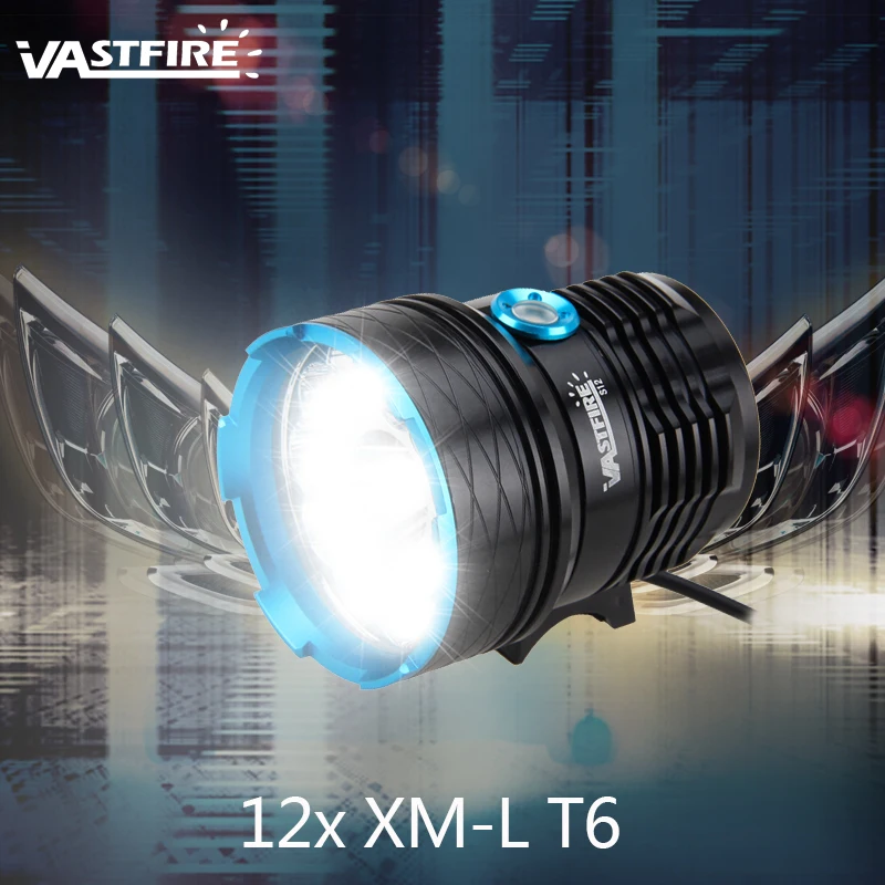

Front Bike Light 20000LM 12x XML T6 LED Cycling Light 3 Modes Bicycle Lamp +16000mAh Rechargeable Battery+ Headband +Charger