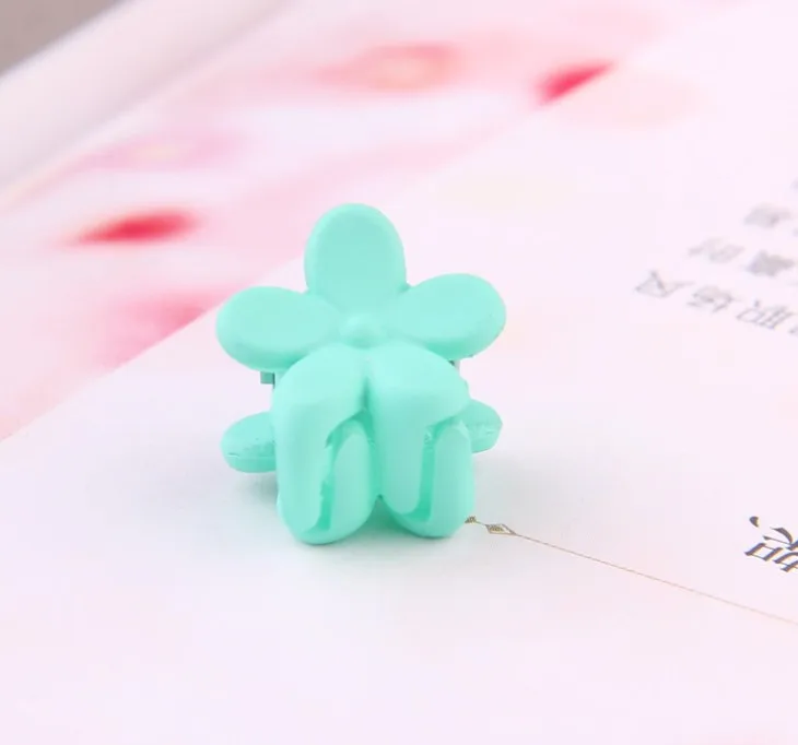 inSowni 10 Pack Plastic Flower Small Mini Hair Claw Clips Barrettes Accessories Hairgrips for Baby Girls Toddlers Kids Children - Цвет: Aqua