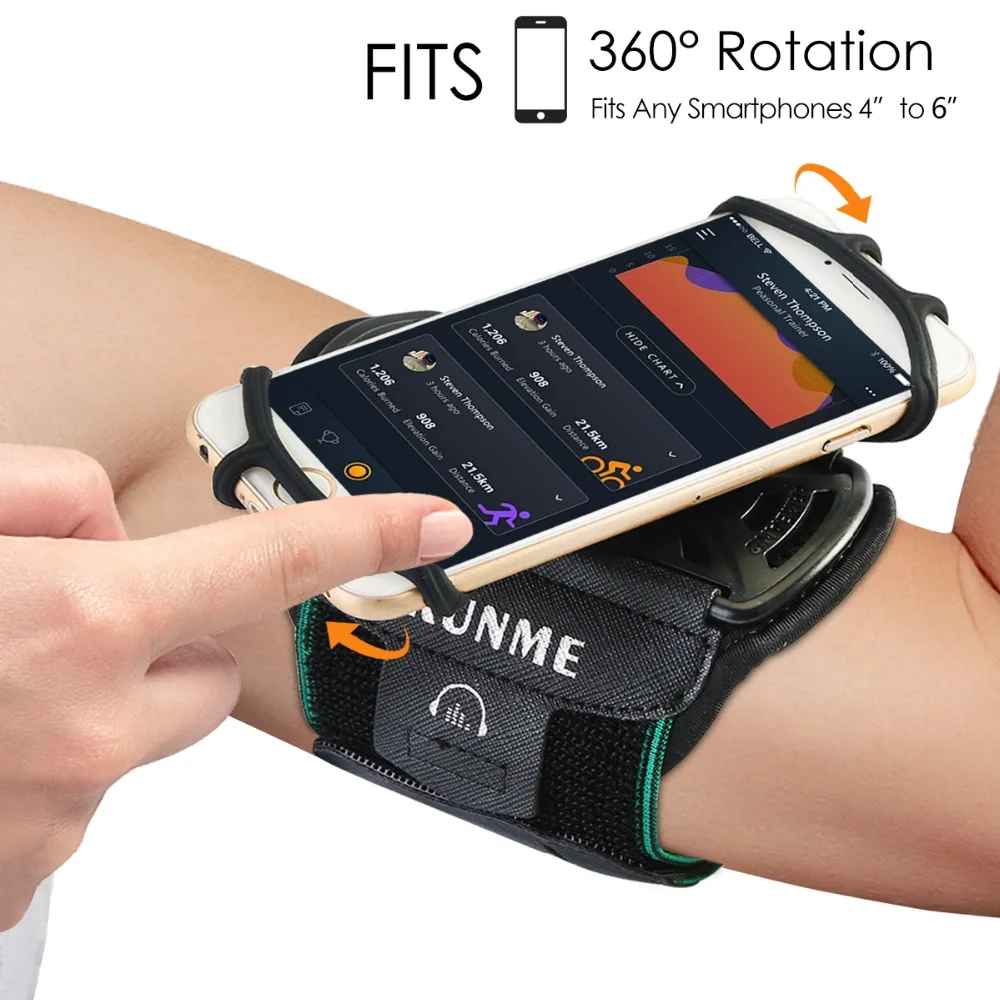 Running Armband Sports Phone Holder Arm Band Adjustable 360 Rotation