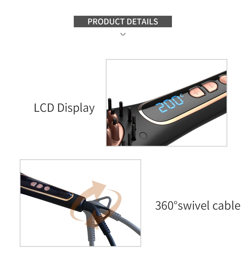 Alisador de Cabelo Escova de Ferro Salão de Beleza Estilo de Cabelo Pente Quente Profissional Feminino Magia Anti-escald 11 High Quality Beleza e saúde