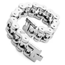 20 мм огромные и тяжелые серебряные украшения для мужчин мальчиков Мотоциклетная цепь Модные украшения 316L нержавеющая сталь новейший браслет для байкеров браслет