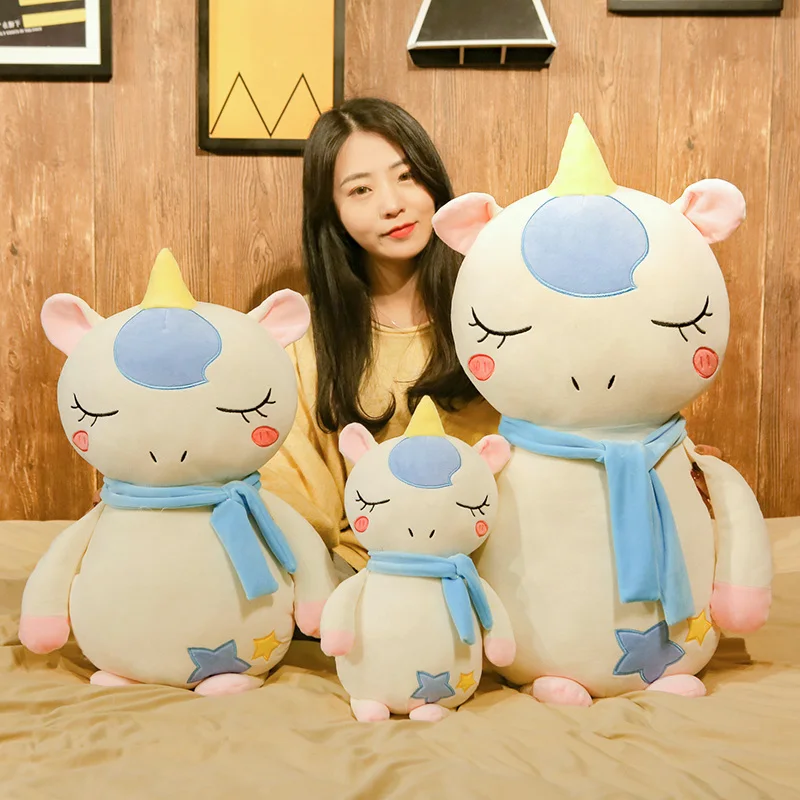 

40/60/80cm Cartoon unicorn dinosaur pig rabbit Plush toy soft animal stuffed pillow cushion bed sofa decor child kidKawaii gift
