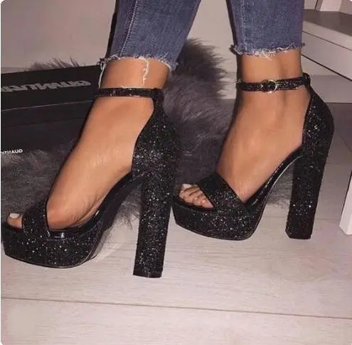 black block heel shoes uk