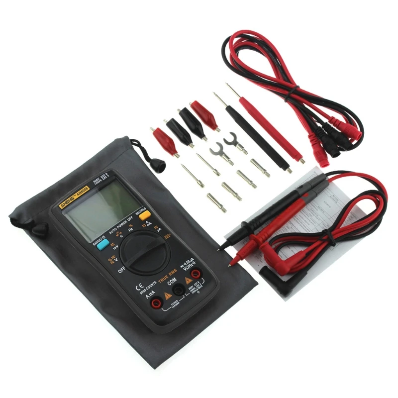 

AN8008 True RMS LCD Digital Multimeter Voltmeter Ammeter Voltage Current Black