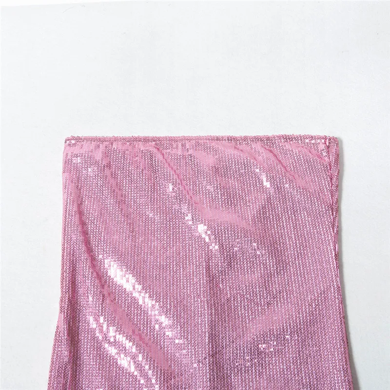 Новинка 2019 года модные, пикантные без бретелек Розовый Bling блестящие аппликации акриловые Оболочка Bodycon Комбинезоны Лидер продаж Лето