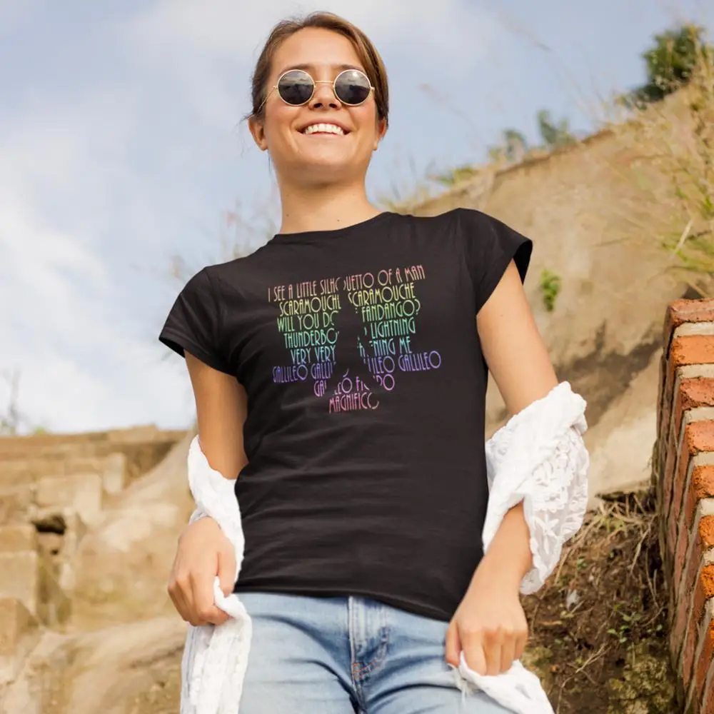 Queen Rock футболка богемная Рапсодия футболка XXL О-образный вырез женская футболка уличная одежда серебро короткий рукав принт Женская футболка