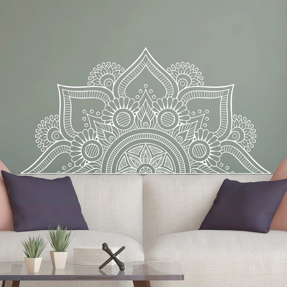 New Design Half Mandala Wall Stickers For Bedroom Home Decor Headboard Vinyl Decals Flower Mandala Wall Decal Yoga Wall LC1196 New Design Half Mandala Wall Stickers For Bedroom Home Decor Headboard Vinyl Decals Flower Mandala Wall Decal Yoga Wall LC1196