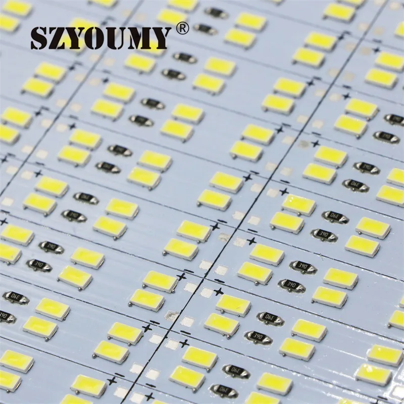 Szyoumy SMD 5630 светодиодный бар жесткая Светодиодная лента двухрядный 144 светодиодный S 1 м DC 12 В свет шкафа холодный белый 12 мм PCB Бесплатная