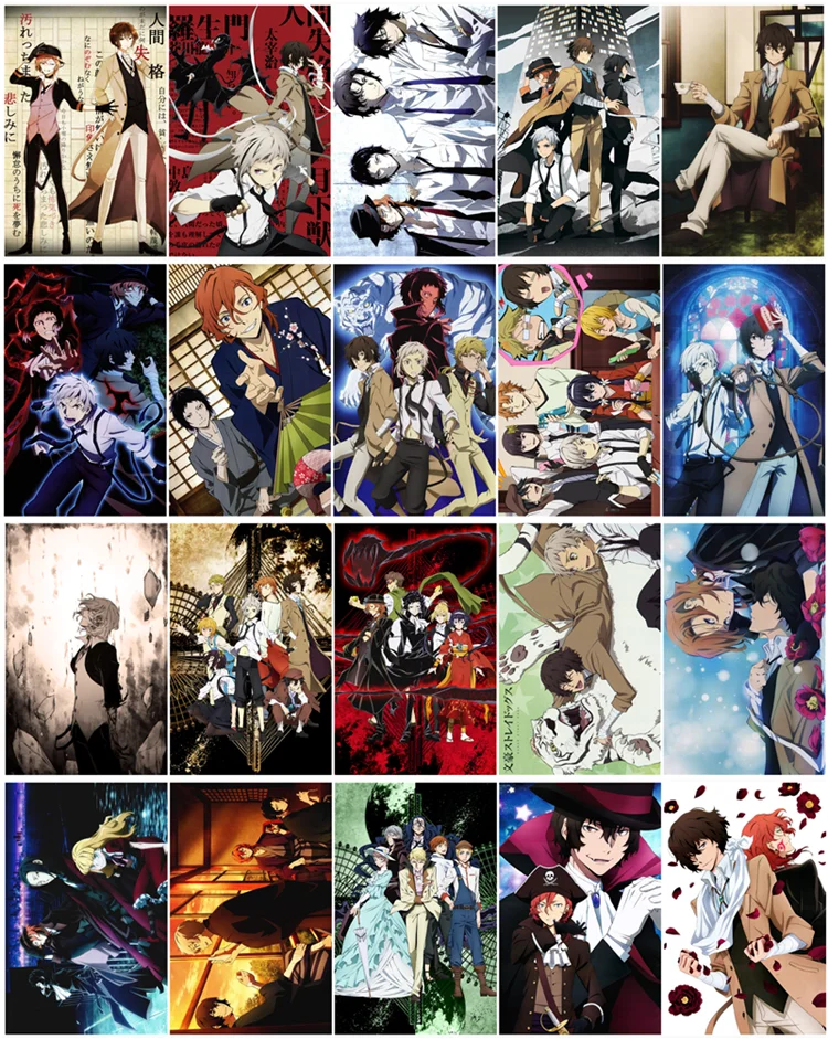 

20pcs one Set bungou stray dogs Anime Manga Card Paster IC Card Stickers
