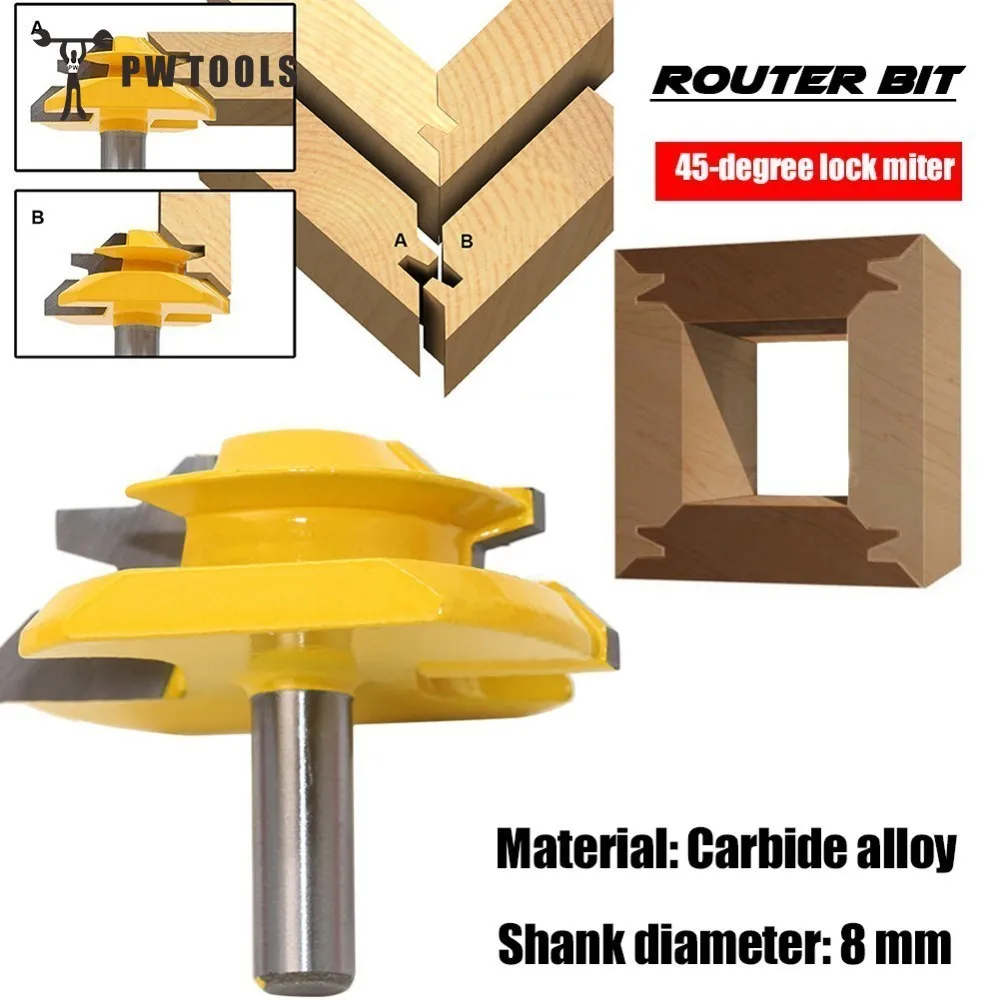 Buy 45 Degree Lock Miter 8mm/0.31 Inch Shank Router